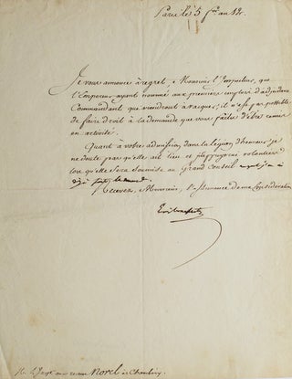 Item #249527 Manuscript Document Signed (“Louis Bonaparte”), rejecting a request by...