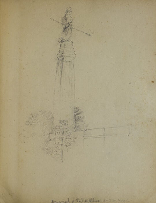 Album of 37 pencil drawings of German scenes with captions in English, early ones of Charlottenburg
