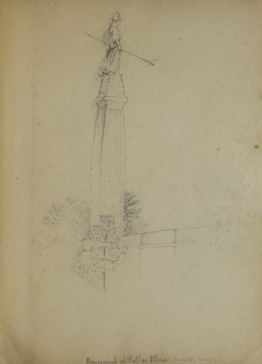 Album of 37 pencil drawings of German scenes with captions in English, early ones of Charlottenburg