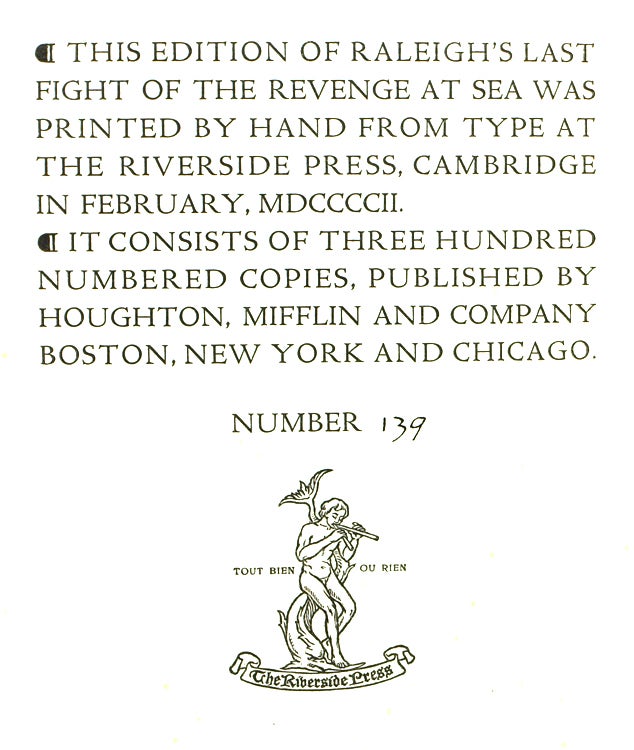 A Report of the truth concerning the last sea-fight of the Revenge