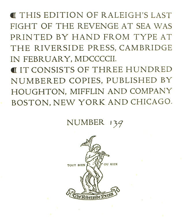 A Report of the truth concerning the last sea-fight of the Revenge