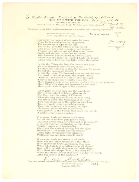 The Man With the Hoe - Edwin Markham