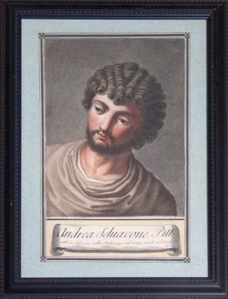 Item #25039 Andrea Schiavone Pitt: self portrait, engraved by Lasinio after the original painting...