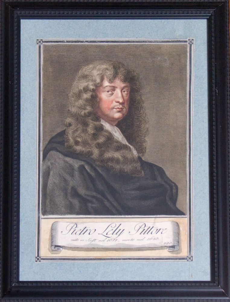 Pietro Lely Pittore: self portrait, engraved by Lasinio after the original painting in the Uffizi