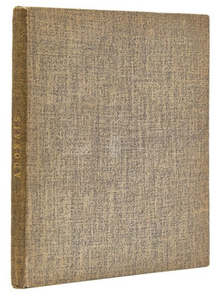 Item #251032 Adonais. Percy Bysshe Shelley
