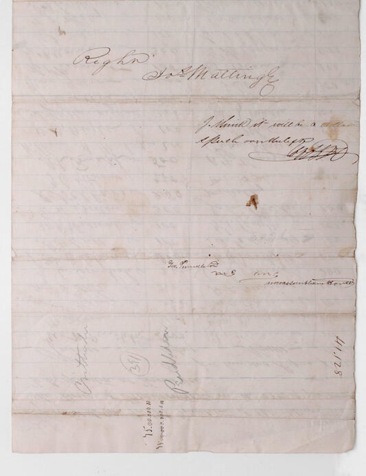 Autograph Manuscript Subscription for copies of a speech made by Rep. George H. Pendleton Before the House on January 19, 1862, Signed by 56 Members of the US House of Representatives