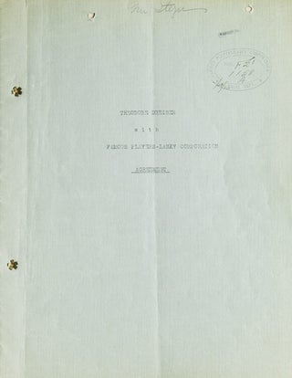 Item #252026 Document Signed ("Theodore Dreiser") three times, agreement with Famous...