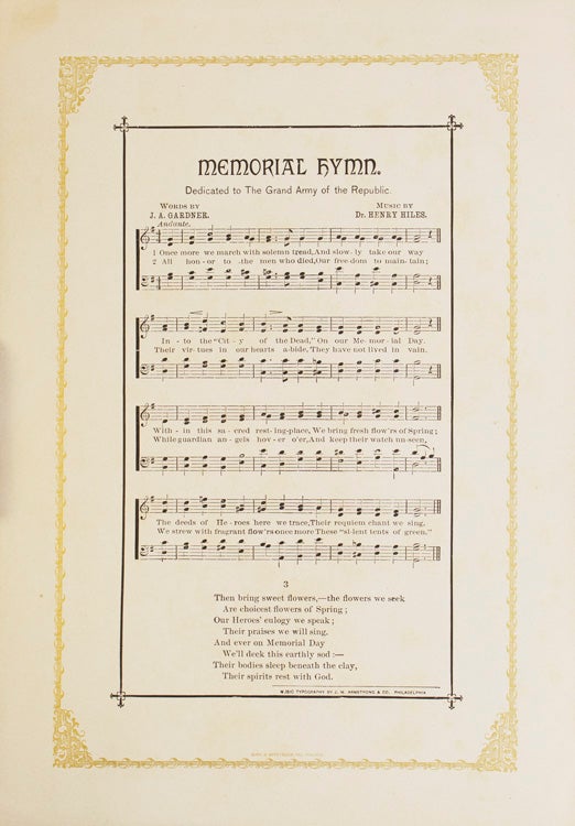 Item #252121 Memorial Hymn. Dedicated to the Grand Army of the Republic. J. A. Gardner.
