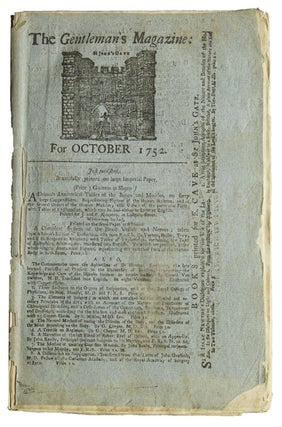 Item #252570 The Gentleman’s Magazine; for October 1752. Samuel Johnson, Sylvanus Urban, pseud....