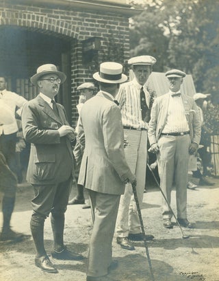 Item #252588 Photograph of Jim Barnes conversing with other golfers [with:] Photograph of two...