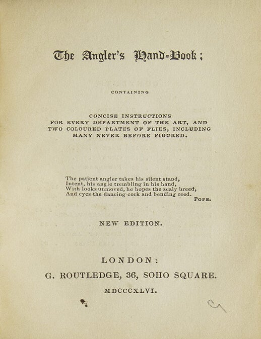 The Angler's Hand-Book containing Concise Instructions for Every Department of the Art (2/3)