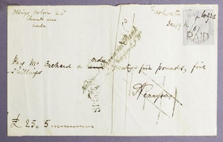 Item #252947 Autograph Document, Signed . "Pay Mr. Orchard or order twenty-five pound, five...
