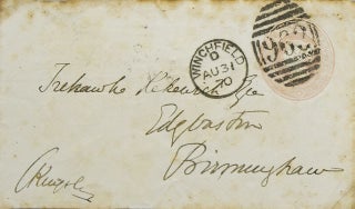 Item #253083 Accomplished envelope in his hand, signed C.[has] Kingsley. Charles Kingsley