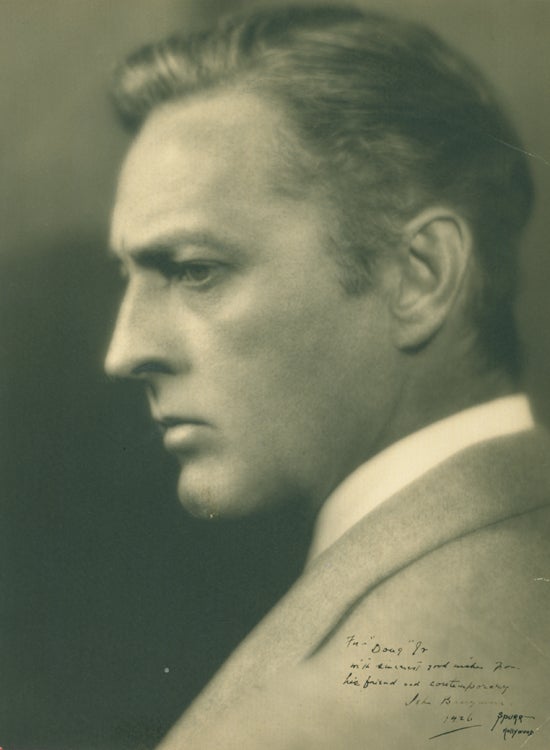 Item #253756 Portrait photograph of John Barrymore, inscribed by Barrymore to Douglas Fairbanks, Jr. John Barrymore, Melbourne Spurr, photographer.