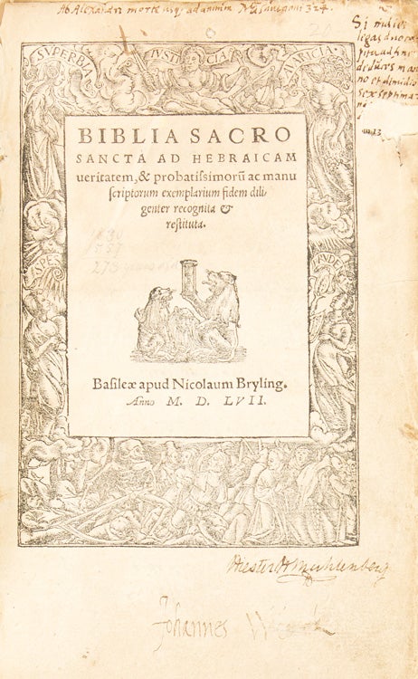Biblia Sacrosancta ad Hebraicam veritatem, & probatissimorum ac manuscriptorum exemplarium fidem diligenter recognita & restituta