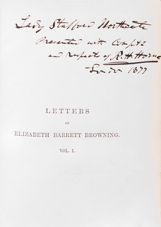 Letters … Addressed to Richard Hengist Horne
