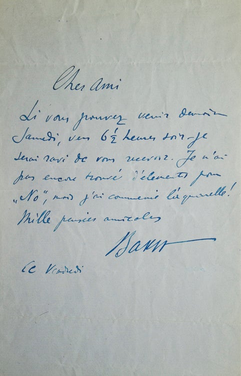 Item #255354 Autograph Letter, Signed. To Edwin Evans. Leon Bakst.