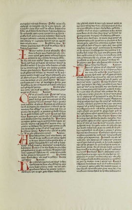Item #256254 Printed Leaf from Nicolaus de Lyra's Postilla super Biblia, Strassburg, 1472....