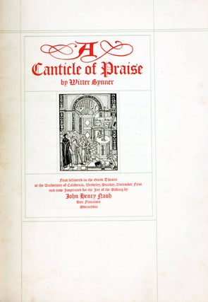 Item #256378 A Canticle of Praise. First delivered in the Greek Theatre at the University of...