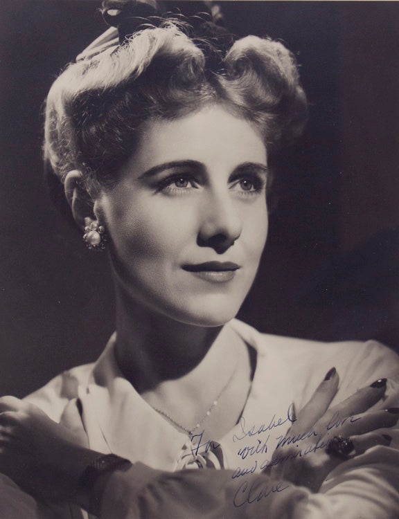 Item #257015 Claire Booth Luce: fine youthful photograph of the playwright, socialite, and Ambassador-to-be, the wife of TIME founder Henry R. Luce; inscribed “To Isabel [Leighton] / with much love and admiration / Clare”. Claire Booth Luce.