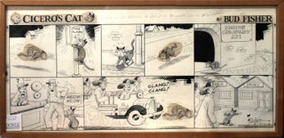 Item #257071 Cicero's Cat, 1948. 8 panel ink cartoon strip. "Milk is too scarce tolet it go to...