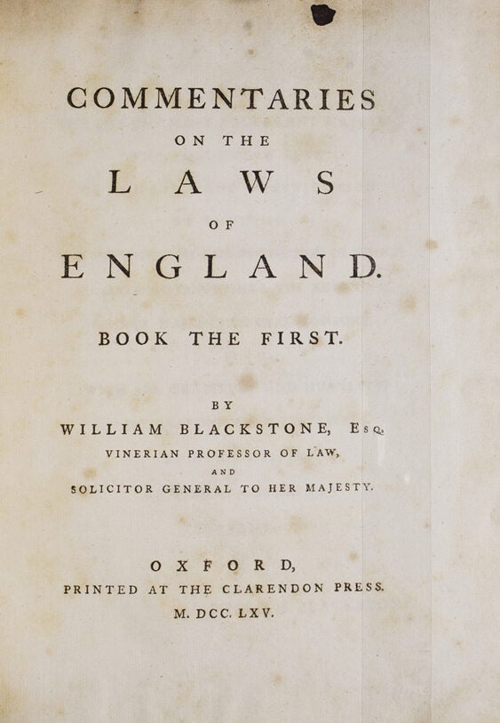Commentaries on the Laws of England