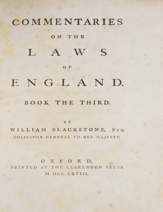 Commentaries on the Laws of England