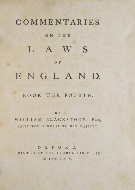 Commentaries on the Laws of England