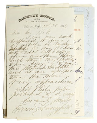 Item #257639 Autograph letters signed Fanny Lily Gypsey Davenport ("Fanny Davenport") chiefly to...