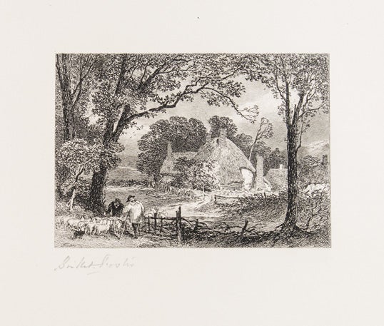 Complete set of his etchings for Thomas Warton’s THE HAMLET: AN ODE WRITTEN IN WHICHWOOD FOREST (1859)