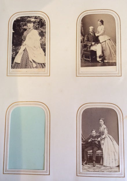 Carte-de-visite photographic album with portraits of Queen Victoria and her children, Prime Ministers and MPs and other notable figures