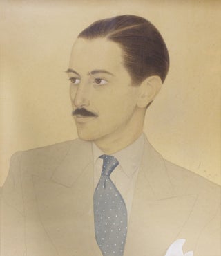 Portrait of a man: pencil, gouache and watercolor on board, signed, right, and dated. Reynaldo Luza.