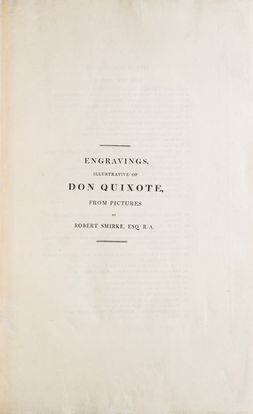 Engravings, Illustrative of Don Quixote, from pictures by Robert Smirke