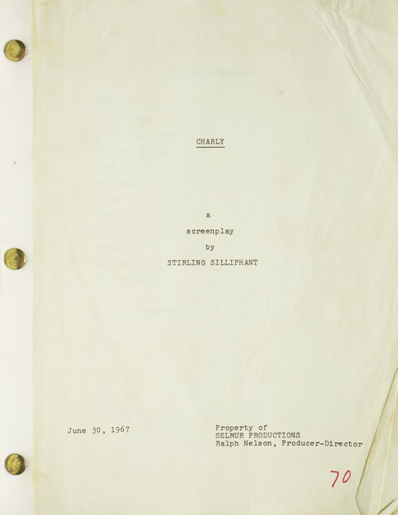Item #258253 Charly A Screenplay. Stirling Silliphant.