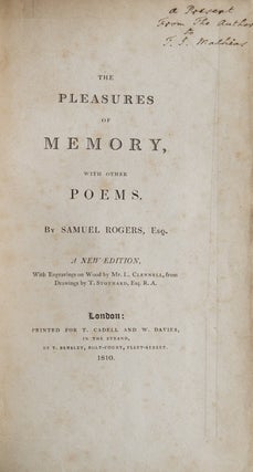 Item #258596 The Pleasures of Memory with Other Poems. Samuel Rogers