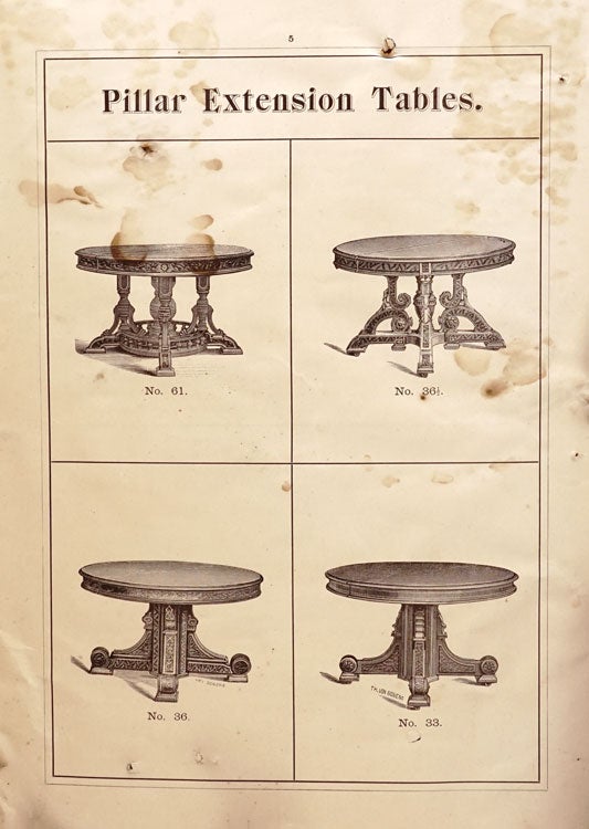 Illustrated Catalogue R. Colonel Pillar & Extension Table Manufactory..Established 1859