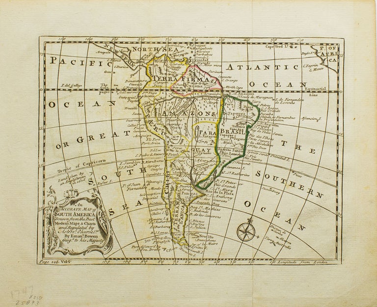 An Accurate Map of South America drawn from the Best Modern Maps and Charts and Regulated by Astrological Observations
