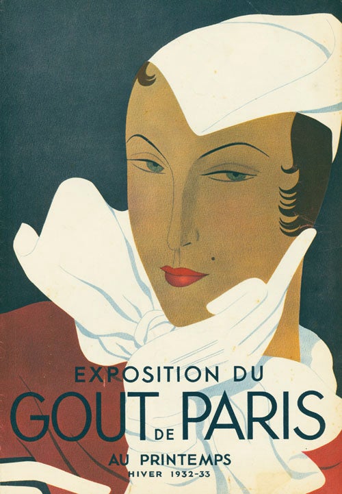 “Exhibition du Gout de Paris” sales brochure for the Paris store Au Printemps, with printed cover in colors by Luza