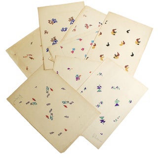 Item #25923 Original fabric design: gouache on paper, signed Luza in lower margin. Fashion,...