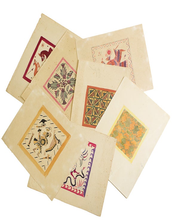 Original fabric design: gouache on paper