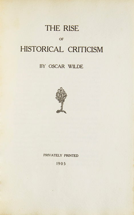The Rise of Historical Criticism