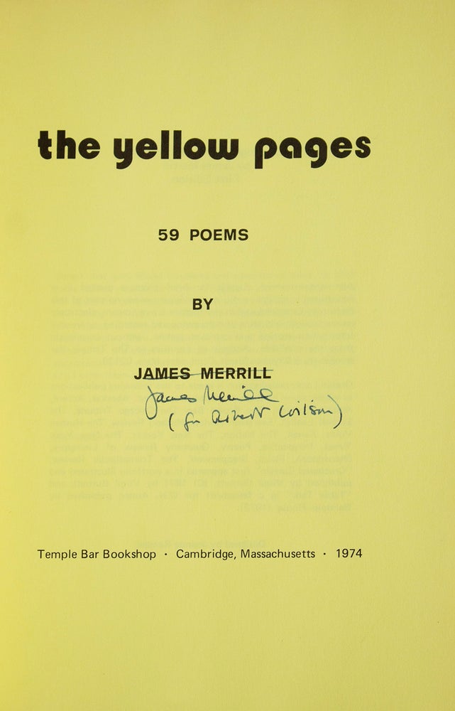 The Yellow Pages. 59 Poems