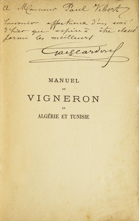 Manuel du Vigneron en Algérie et Tunisie