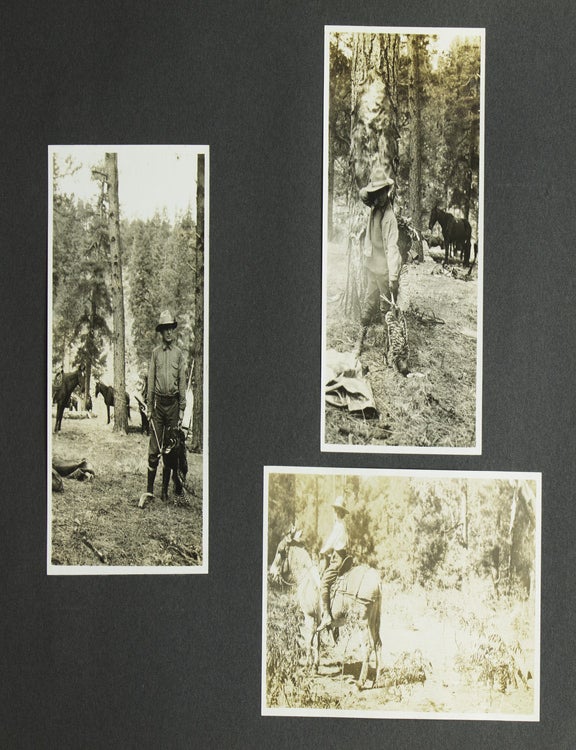 Photograph album. Catallina Island, Grand Canyon, and Wild Turkey Hunting in the Tonto basin, Arizona. [Cover title in white crayon:] Catalina, Tonto, Romer, Girls