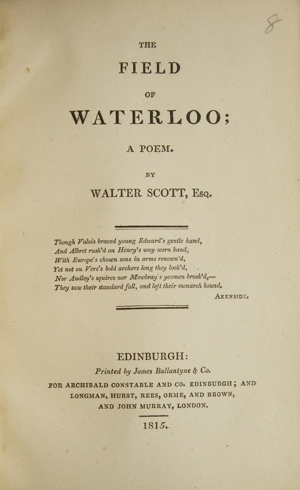 The Field of Waterloo; a Poem