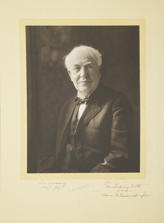 Item #26011 Photogravure Portrait of Thomas Edison. Thomas Alva Edison.