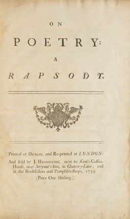 Item #260177 On Poetry; a Rapsody. Jonathan Swift