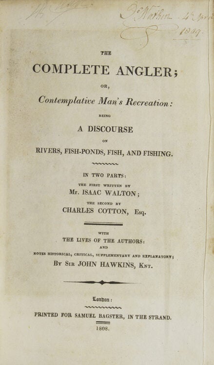The Compleat Angler; or, Contemplative Man’s Recreation