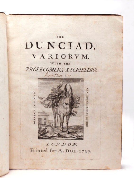 The Dunciad, Variorum. With the Prolgomena of Scriblerus (3/5)