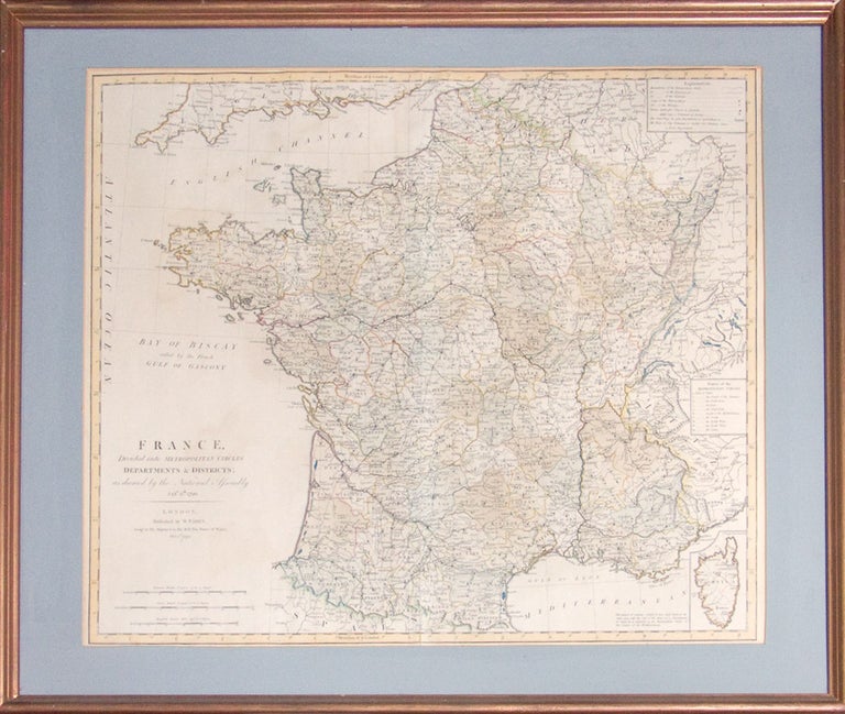 Map of France, Divided into Metro Circle, Departments and Districts as decreed by the National Assembly January 15, 1790